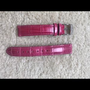 Pink leather Michele 16mm watch strap